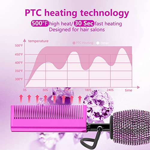 500 hot Comb Electric for Wigs (Purple)