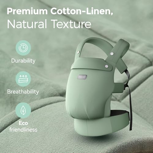 Baby Carrier with Natural Cotton Linen (Sage Green)
