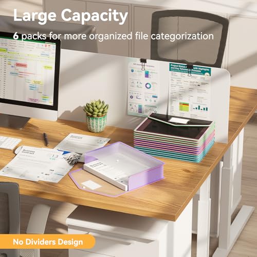 6 Pack File Folder (6 Pack Clear Black)