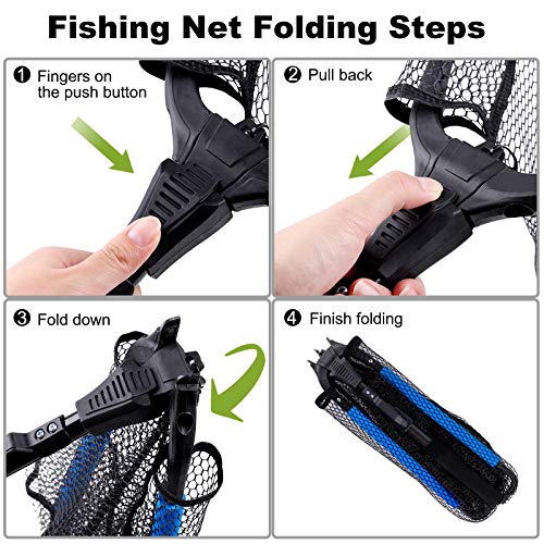 Fishing Net Fish Floating Landing Net with Handle (19.7"/50cm Hoop Size 1.5M(Extendable) / 1.5m (Extendable))