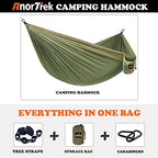 Camping Hammock (Army Green&khaki / Single 110''L x 55''W)