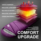 Sleeping Bags for Adults Kids 4 Season Camping Sleeping Bag Gear (Purple)