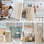 80L Large Laundry Baskets (Beige / 80L)