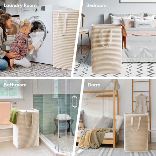 80L Large Laundry Baskets (Beige / 80L)