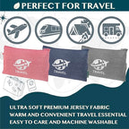 Travel Blanket Airplane Compact Pillow with Bag for Flights (Navy / 65 x 40 inches)