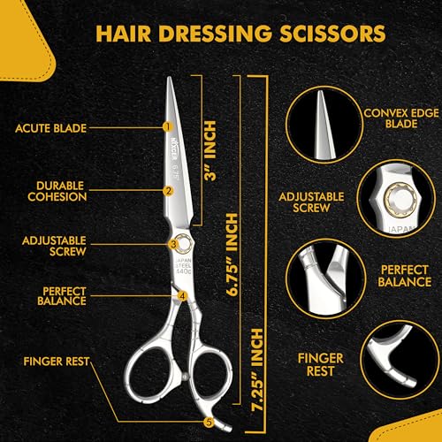 Professional Sword Hairdressing Scissors 6.75" (Hair Cutting Scissors / SWORD CONVEX EDGE 6.75")