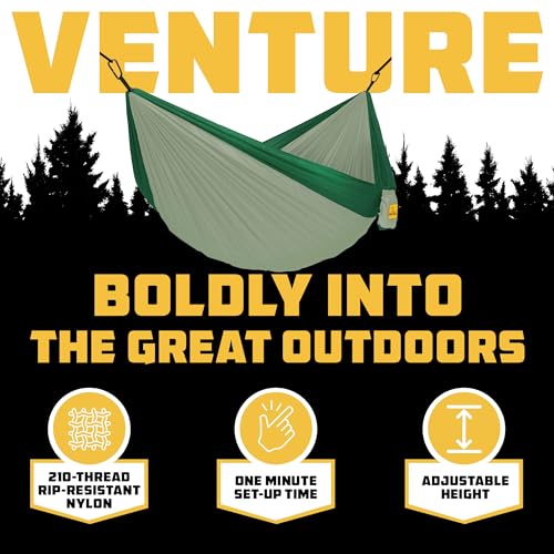 Camping Hammock (Sage & Dark Green / Double)