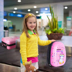 Kids Luggage and Backpack 18 Suitcase with Spinner Wheel Hard Case Travel 13 Backpack Girl Suitcase Set for Kids Travel Supplies (Unicorn Style / Pink)