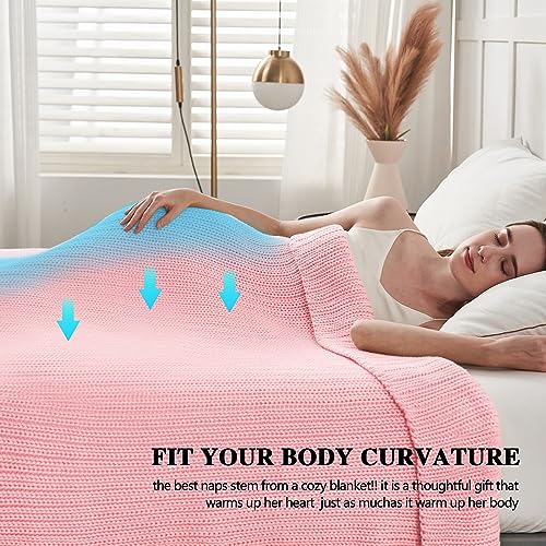 Knitted Weighted Blanket (34-light Pink / 60" x 80" | 15lbs)