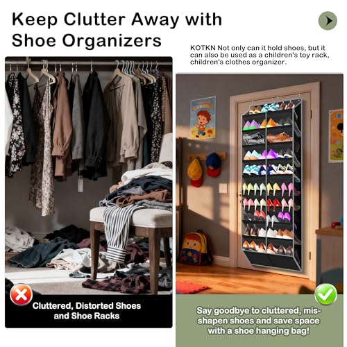 10 Tier Over the Door Shoe Organizer (Black)