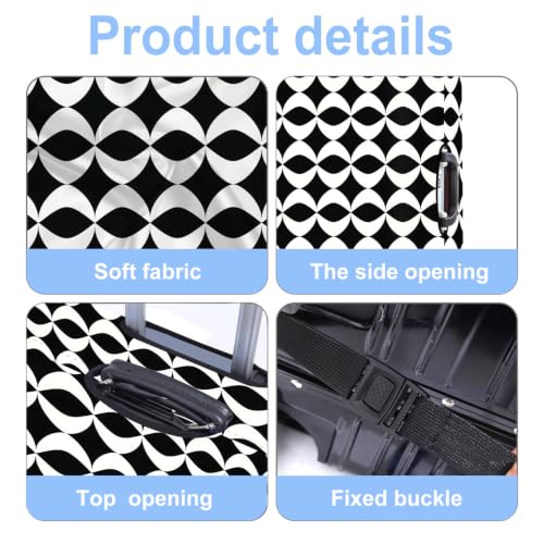 Geometric Luggage Cover Washable Suitcase Protector Anti (Geometric / M(24-26inch suitcase))