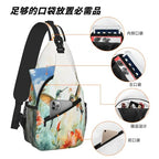 Sling Bag Hummingbird Flower Watercolor Hiking Daypack Crossbody Shoulder Backpack Travel Chest Pack for Men Women (B0168)