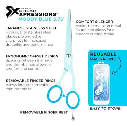 Shear Xpressions 5.75" Professional Hair Cutting Scissors (Moody Blue)