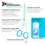 Shear Xpressions 5.75" Professional Hair Cutting Scissors (Moody Blue)