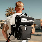 15L Slim Gym Backpack 1000D Travel EDC (Black With White Accents)