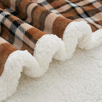 Sherpa Fleece Throw Blanket 80" x 90" Reversible Plush Fluffy Large Big Blanket Lattice Flannel Blankets for All Season Use (Mocha Brown / 80"*90")