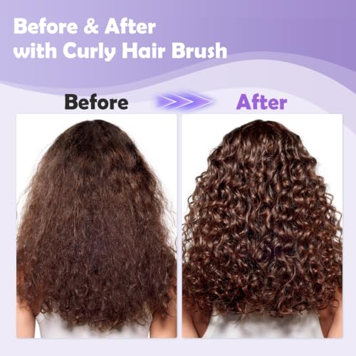 Curl Defining Brush with Side Gear for Curly Hair (Purple)