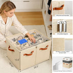 Shoe Organizer for Closet (Jute / Large(20.87''L x 16.54''W x 13.5''H))