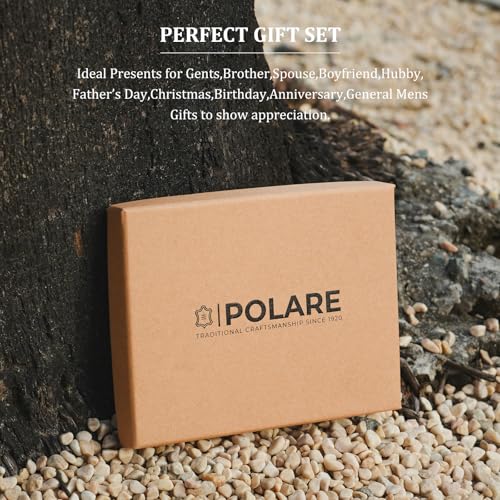 Polare Luxury RFID Blocking Leather Passport Holder Travel Wallet For Men and Women (Dark Brown with AirTag Slot(Snap Version))