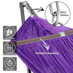Universal Double Hammock with Stand Included (1. Purple)