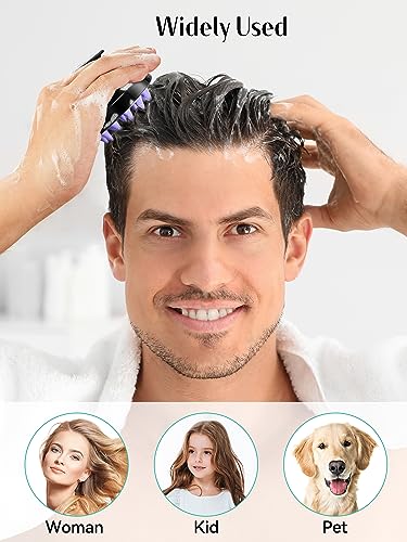2 Pack Scalp Massager Hair Growth Scrubber for Dandruff Removal (Turquoise & Purple)
