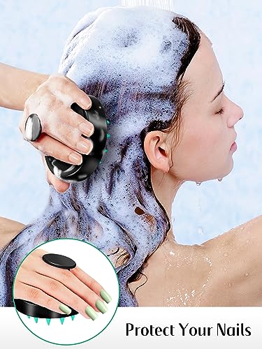 2 Pack Scalp Massager Hair Growth Scrubber for Dandruff Removal (Turquoise & Purple)
