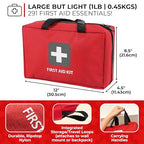 Home Essentials First Aid Kit (291 Piece - Red)