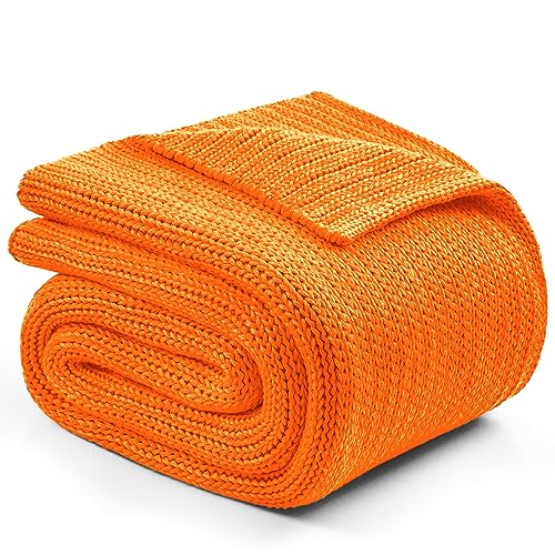 Knitted Weighted Blanket (33-orange / 60" x 80" | 15lbs)