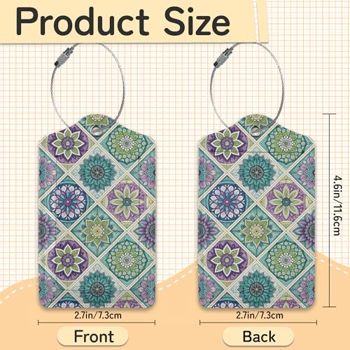 Vintage Mandala Floral Luggage Tag for Suitcase (Vintage Mandala Floral)