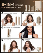 6 in 1 Hair Dryer and Straightener (Champagne Gold)