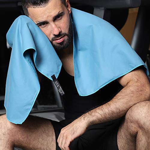 Microfiber Towel Quick Dry Camping & Travel & Gym Towel. Compact (Marine Blue / 32.00" x 16.00")