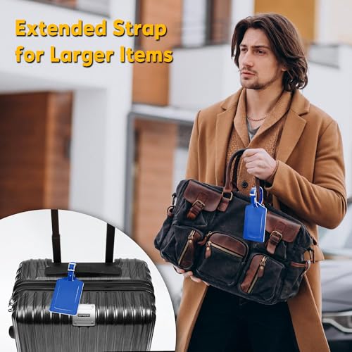 8 Pack Luggage Tags for Suitcases Airplane Travel Essentials (Fresh Blue)