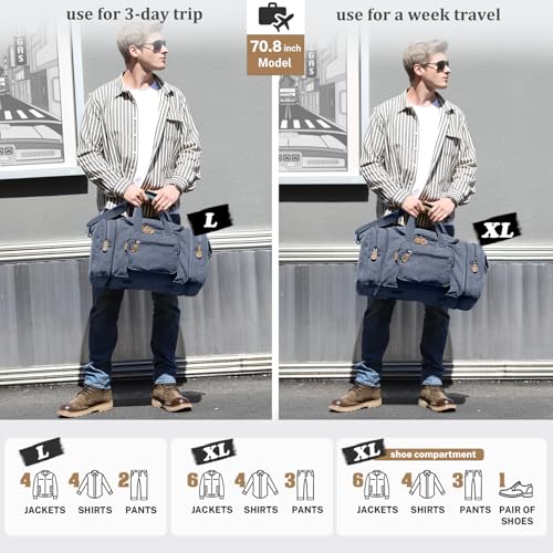 Canvas Duffle Bag (Denim Blue / X-Large-60L (Without Shoe Compartment))