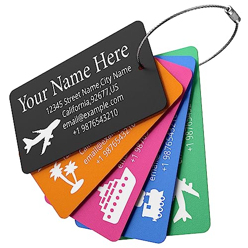 Luggage Tags for Suitcase (Pink / Horizontal (2x3.5"))