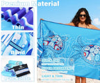 Microfiber Beach Towel (6 Pack Sea Turtle Grass Marbles / 32x71 inch)