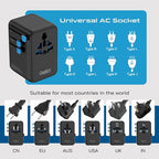 Universal Travel Adapter (Black/Blue)