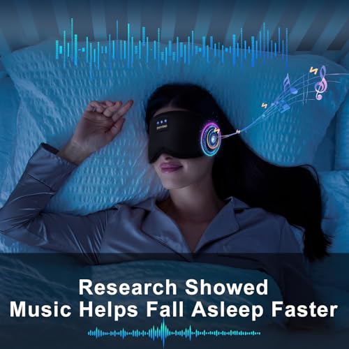 Sleep Mask with Bluetooth 5.4 Headphones (Deep Black)