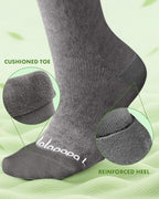 Bamboo Viscose Compression Socks for Women Men (Grey and Oatmeal / Large-X-Large)