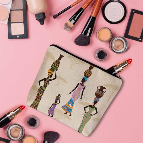 African Woman Makeup Bags Makeup Organizer (9 x 7.1 inch / African Woman)