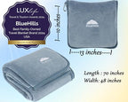 Premium Soft Long Travel Blanket Airplane Throw (Grayblue-long-t056)