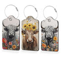 3 Pack Luggage Tag for Suitcase (Highland Cow)