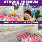 Premium Clear Invisible Acrylic Hangers (Clear/Gold Glitter / 60-Pack)