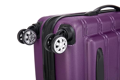 Melbourne Hardside 2 Piece Expandable Spinner Wheel Luggage Set (Purple / 2 Piece (20"/14" Tote))