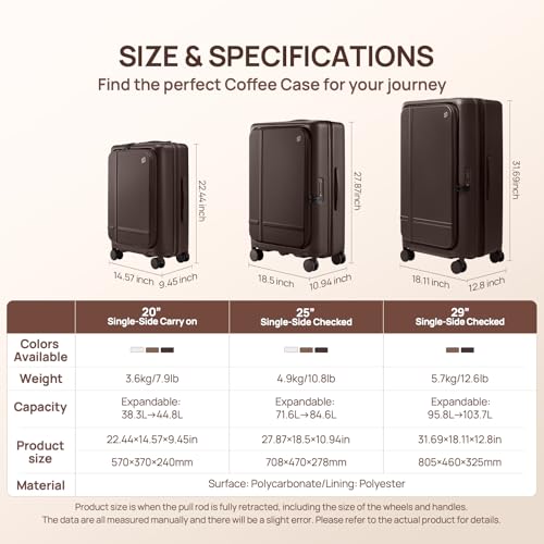 Medium Checked Luggage Flat Top Opening (02-Caramel Latte / Checked 25-Inch (Top Opening, 72L))