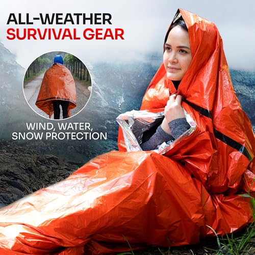 Emergency Sleeping Bag Mylar Thermal Bivy Survival Gear & Supplies Foil ([1 Pack])