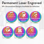 Custom Stainless Steel Luggage Tags (Elegant Circle-rainbow)