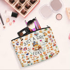 A Girl Loves Foxes Fox Gifts Fox Stuff Foxes Decor Cosmetic Bag Nurse Appreciation Graduation Christmas Birthday Gift Makeup Bag Funny Friendship Gifts for Women Best Friend Mom Teen Girls Sister (Girl Foxes 1133)