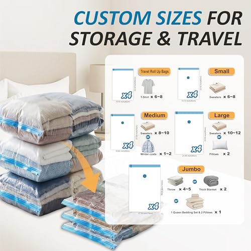 Vacuum Storage Bags with Hand Pump (Combo)
