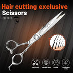 High end Professional Extremely Very Sharp Barber Hair Cutting Scissors Hairdresser Shears For Hair 6.5 Inch Haircut Scissor Made Of Stainless Steel Alloy For Hairdressing Salon and Home Use (Shears / 6.5 Inch)