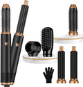 5 in ONE Blow Dryer Brush, Curling Wand Hair Styling Tools Set, Ionic Hot Air Hair Dryer, Massage Oval Hair Dryer, Left&Right Hair Curlers 100-120V